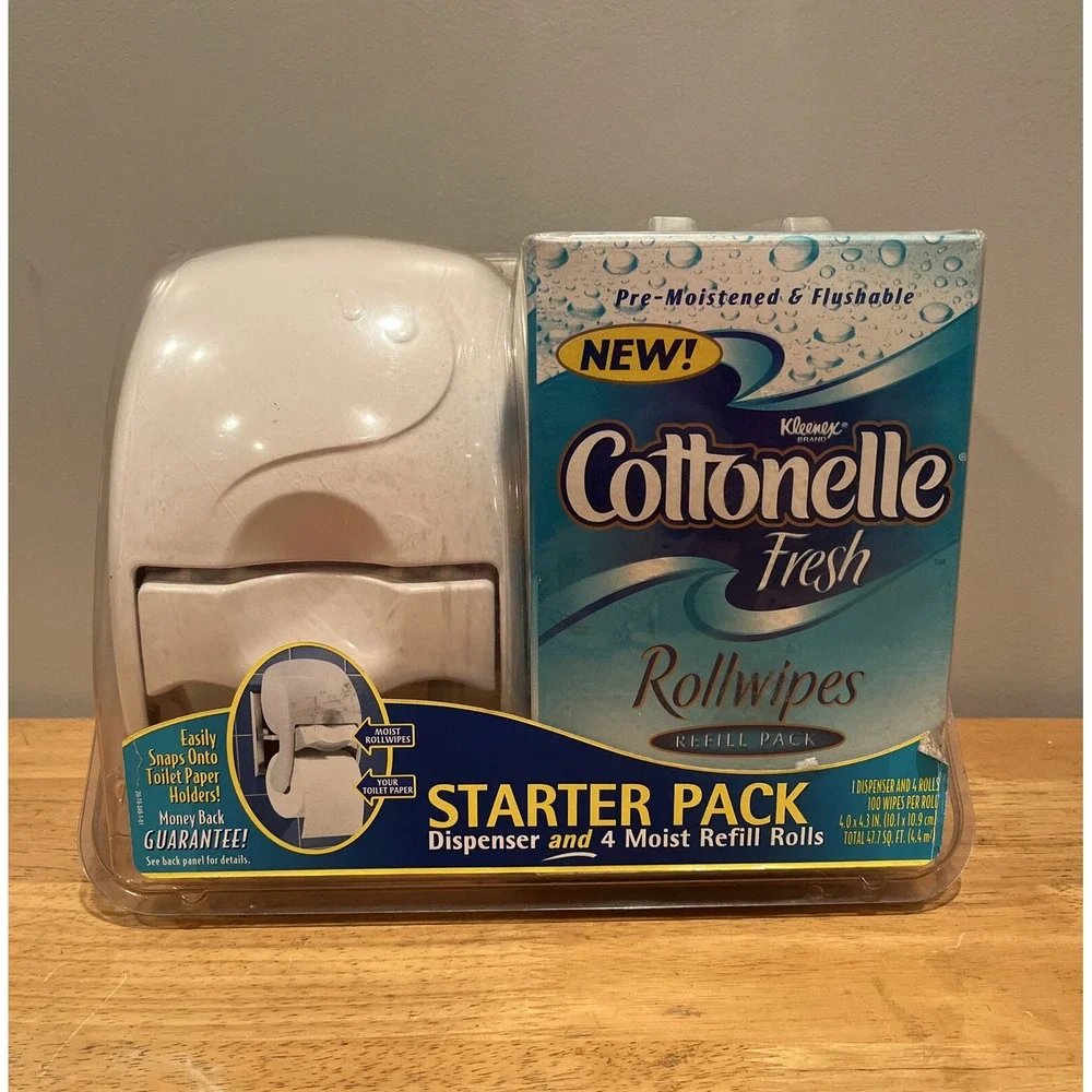 NOS Kleenex Cottonelle Starter Pack Fresh Rollwipes Dispenser‎ and 400 Wipes